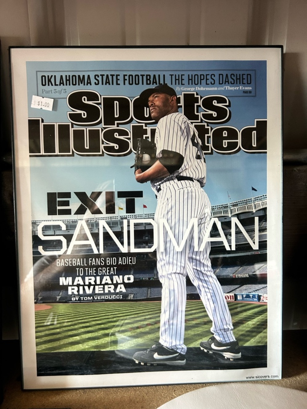 Sports Illustrated Cover Poster - Exit Sandman Mariano Rivera - Black/White/Blue